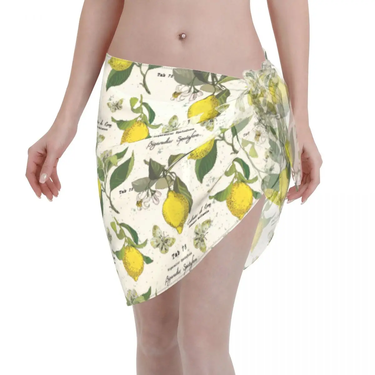 

Lemon Fruit Sexy Women Beach Cover Up Wrap Chiffon Swimwear Pareo Scarf Sarong Beach Wear Bikinis Cover-Ups Skirt Swimsuit