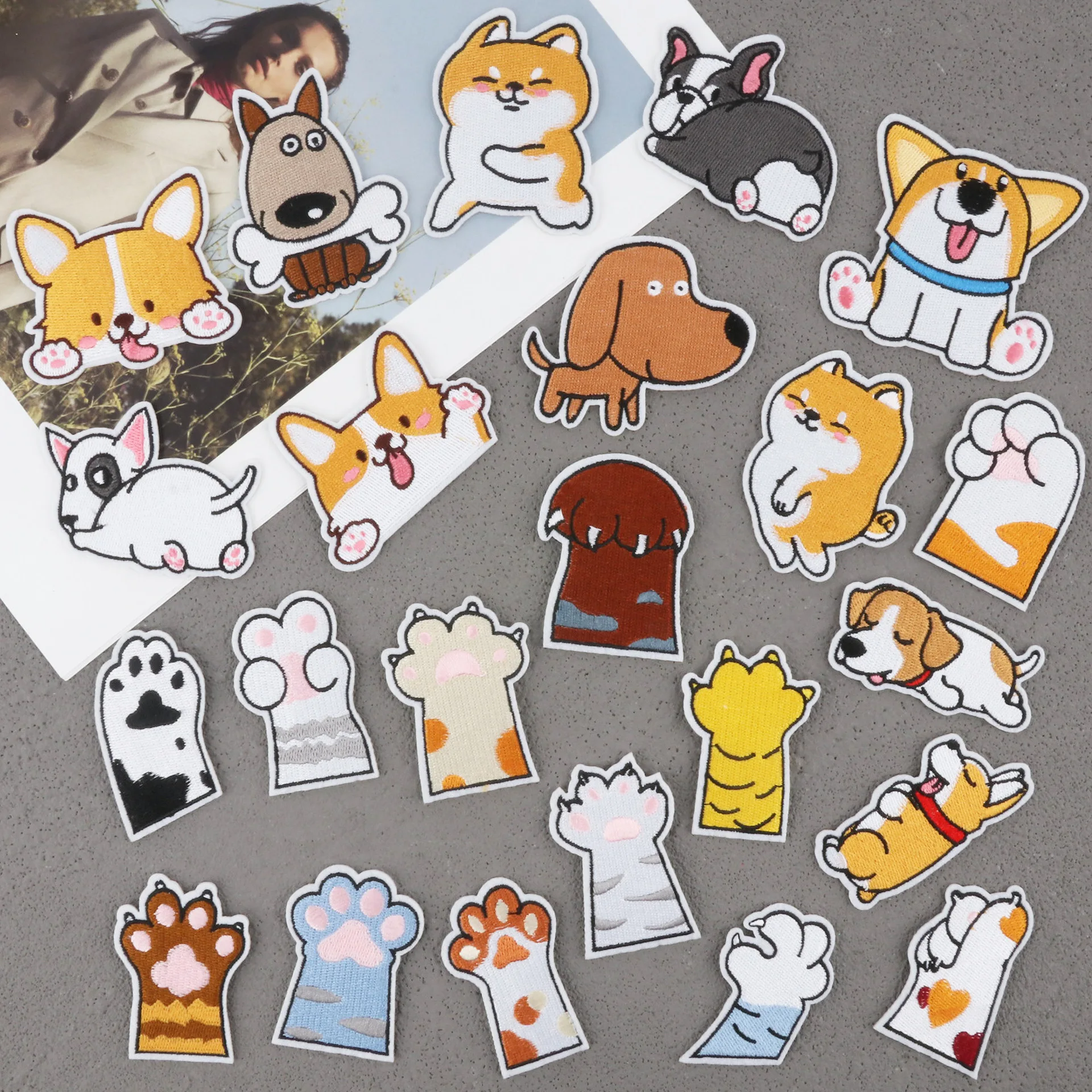 

Patches for Clothing Cartoon Shiba Sewing Embroidered DIY Sticker Badge Dog Iron-On Cute Jeans T-Shirt Bags Small Chinese