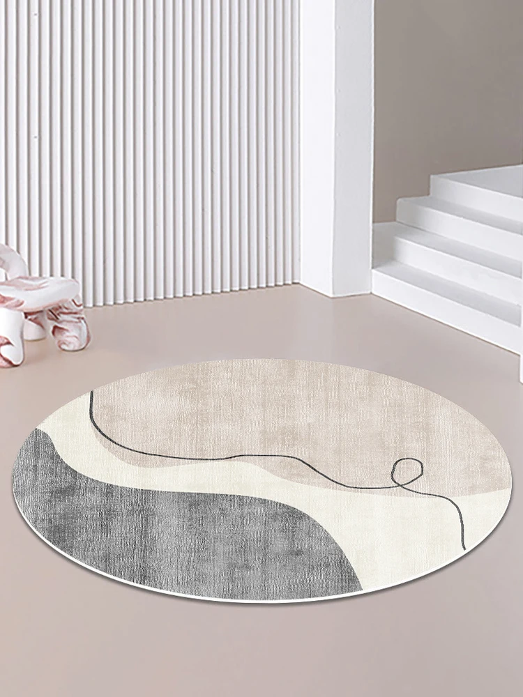 

Round Carpet Living Room Bedroom Office Computer Chair Geometry Creative Home Non-Slip Floor Mat