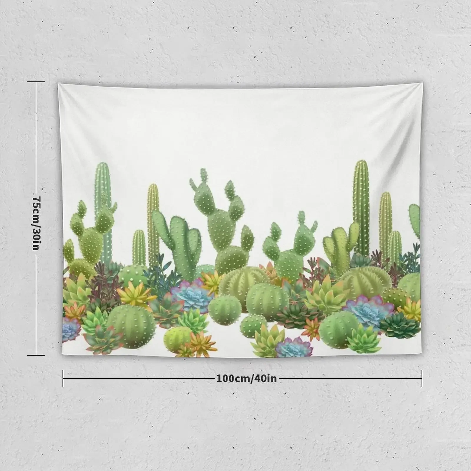 Milagritos радужные кактусы на белых фотообоях домашний декор для комнаты гобелен