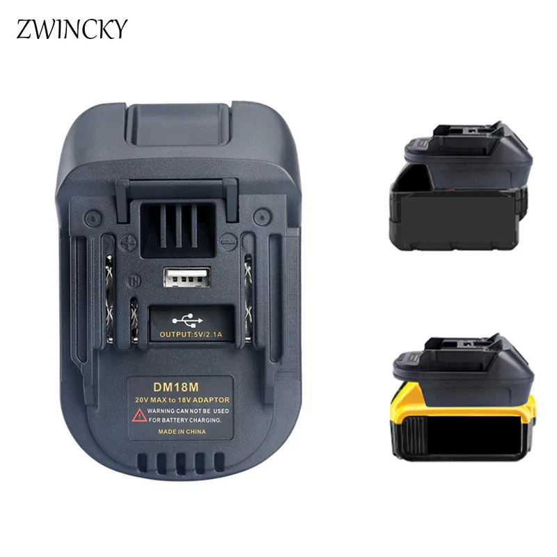 Адаптер ZWINCKY DM18M для аккумуляторов Milwaukee, Dewalt, Makita Bl1830, Bl1850, 20 в 18 в