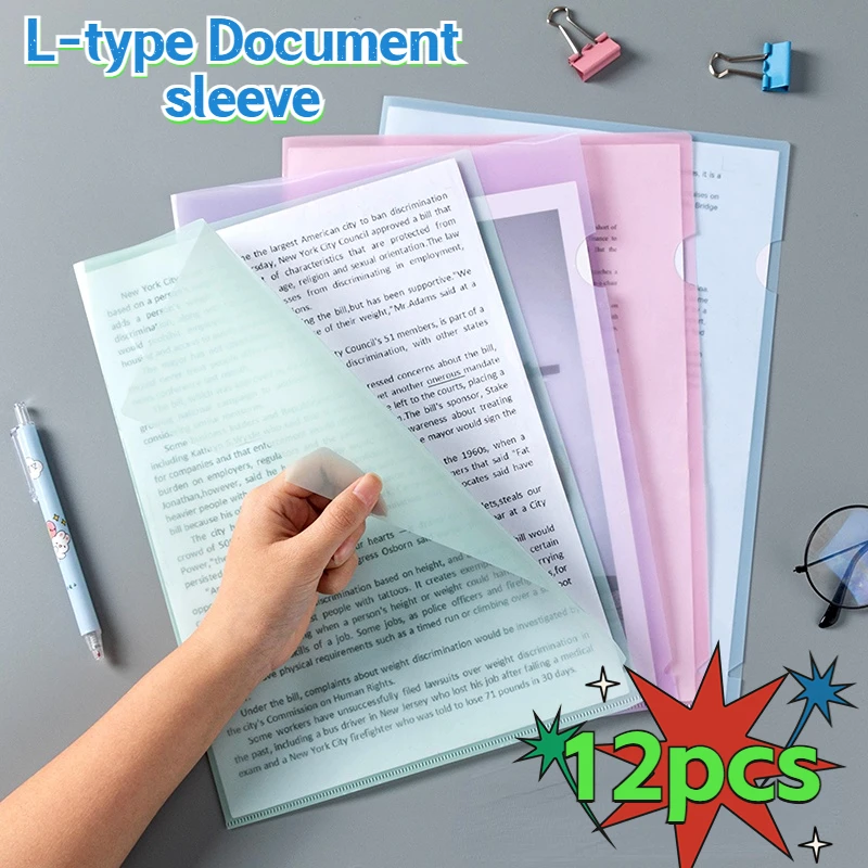 

Набор прозрачных папок для документов A4, пластик, 12 шт.