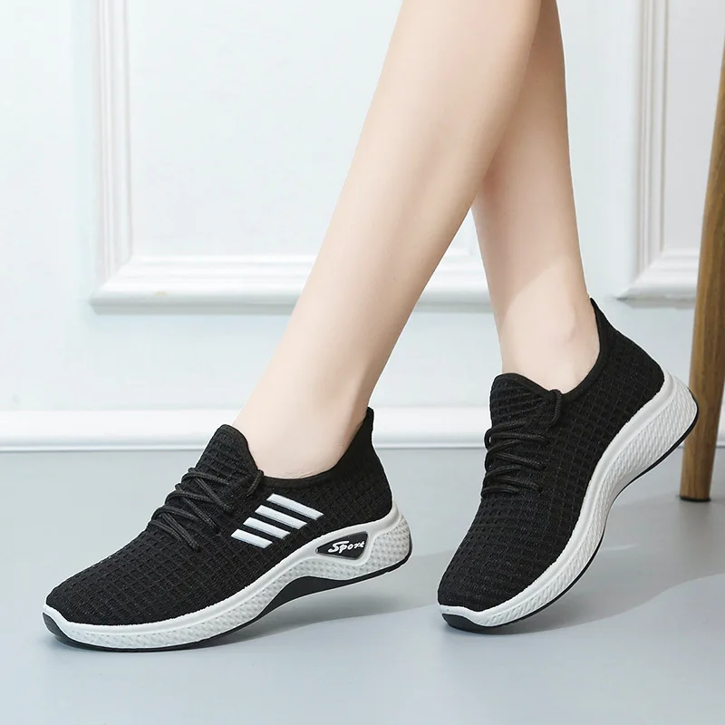 

Sport Shoes for Women Tennis Shoes Lace-Up Fashion Breathable Mesh Flat Sneakers Casual Shoes Calzado Deportivo Mujer