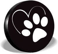 pet paw spare tire coveruv sun protectors wheel cover heart elegant animal footprint black tire cover universal fit