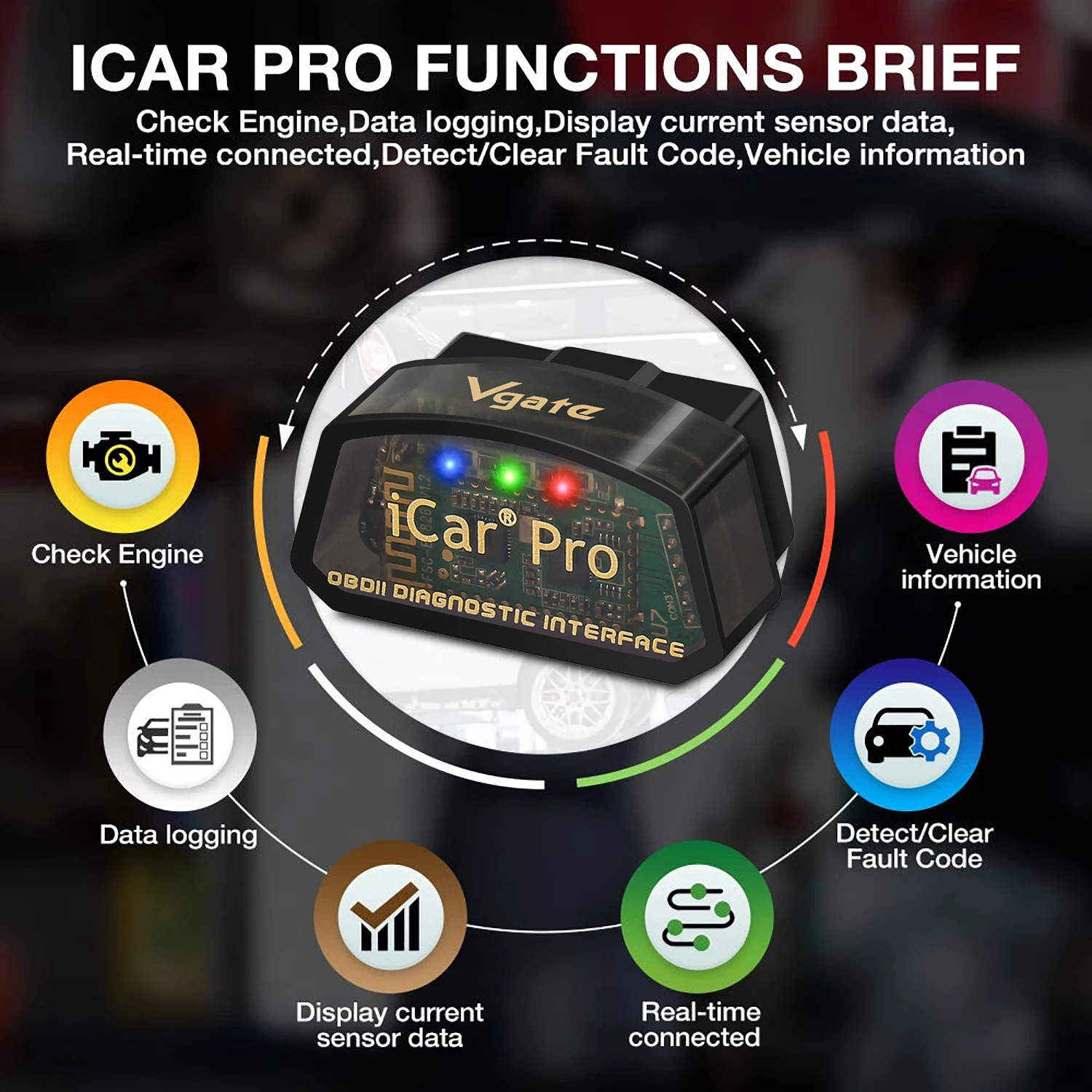 Новый Vgate iCar pro bluetooth 3 0/4 0/WiFi Android/ПК/IOS поддерживает автоматический режим