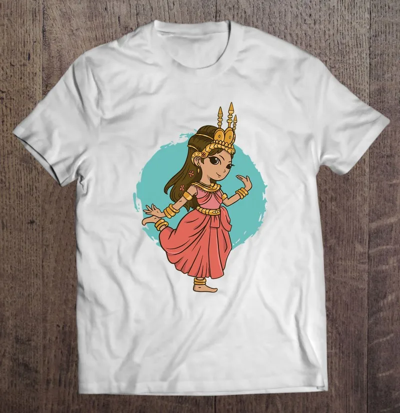 

Розово-синие футболки Khmer Thai And Lao Apsara Girl, одежда, мужская футболка, футболка оверсайз, футболка, женская футболка оверсайз