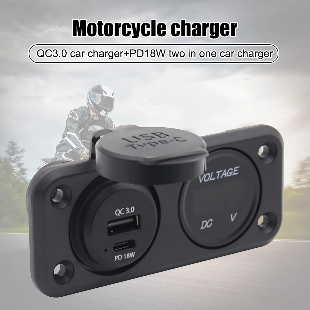 

Автомобильное зарядное устройство QC3.0 PD 18 Вт автомобильное зарядное устройство Гнездо Светодиодный дисплей Вольтметр Зарядка для телефона...