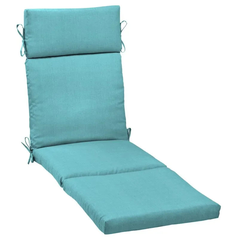 

72" x 21" Solid Turquoise Rectangle Chaise Lounge Cushion, 1 Piece