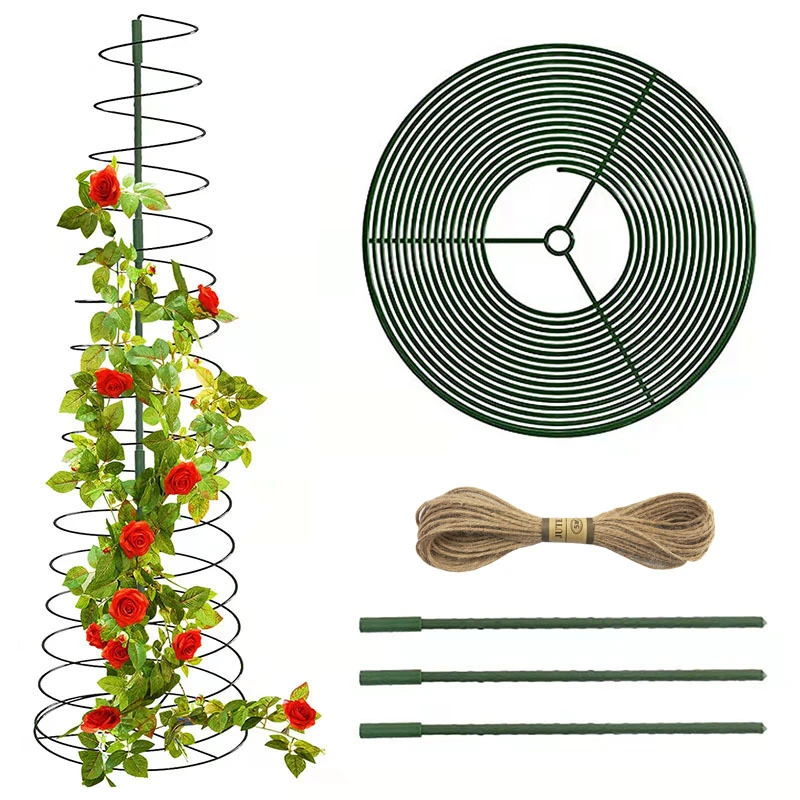 

Spiral Plant Support Stretchable Tomato Grow Support Rings Climbing Plant Stake Tower For Potted Plants Rose Orchid Lily Dahlia