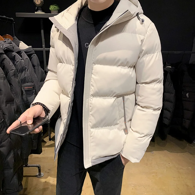 

2021 Brand New Padded Coats Korean Fashion Puffer Jacket Men with Hood Autumn Winter Streetwar Clothes Men Casual Coats Fall
