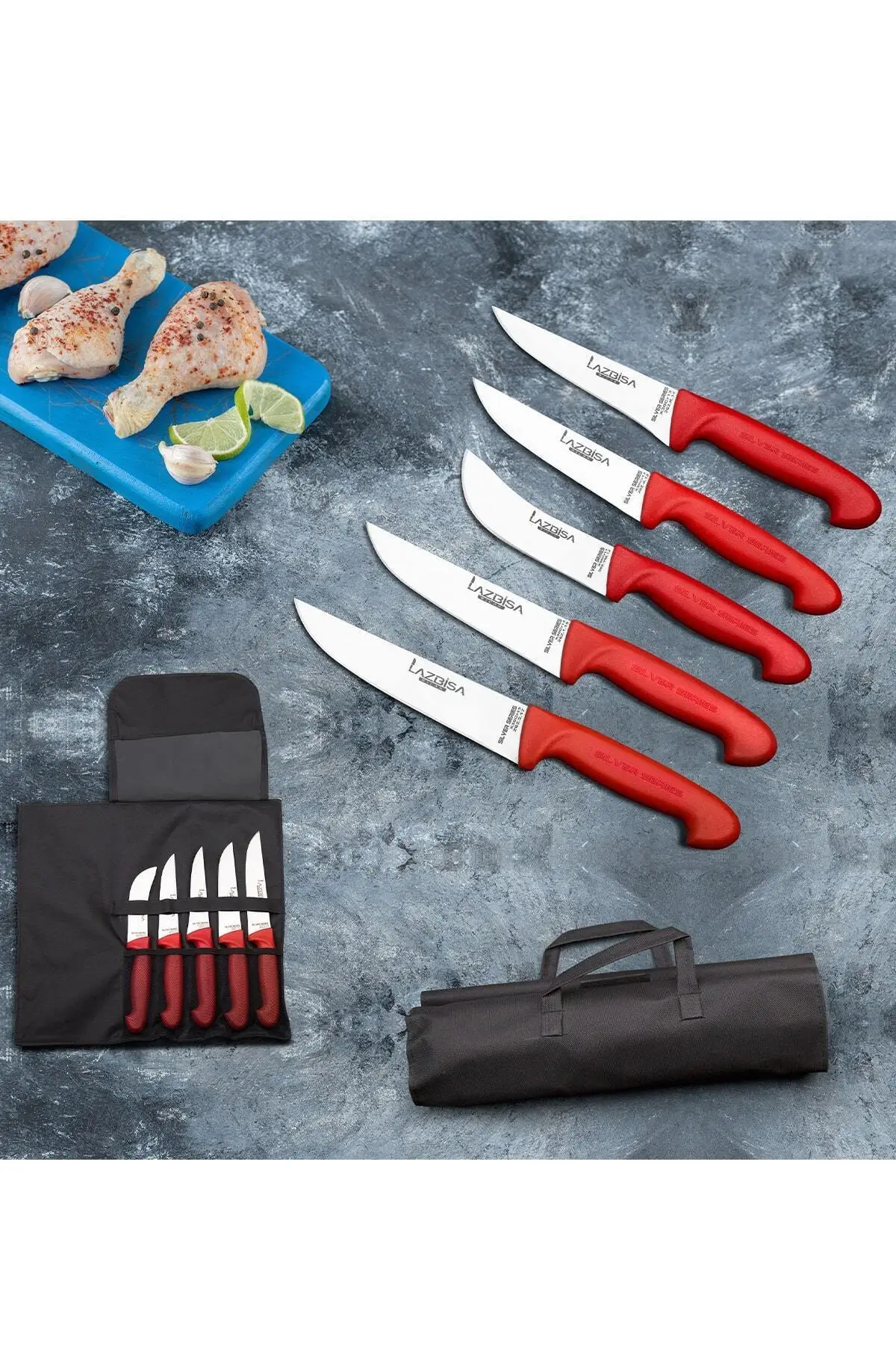 

Kitchen Knife Set Stainless Steel Meat Mincer Vegetable Meyce Steak Chef Knife Silver Series 2022 With Bag Gift Fashion