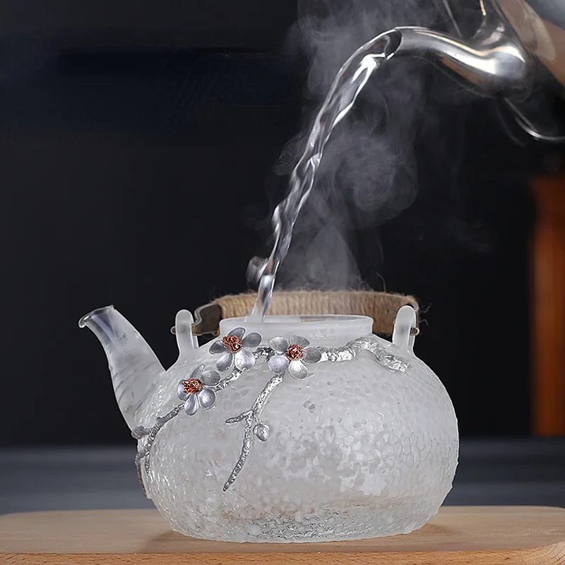 

900 мл чайные сервизы чайные горшки стекло боросиликатное жаростойкое стекло чайный горшок цветочный пуэр Чайник Китайский Чайный набор кун...