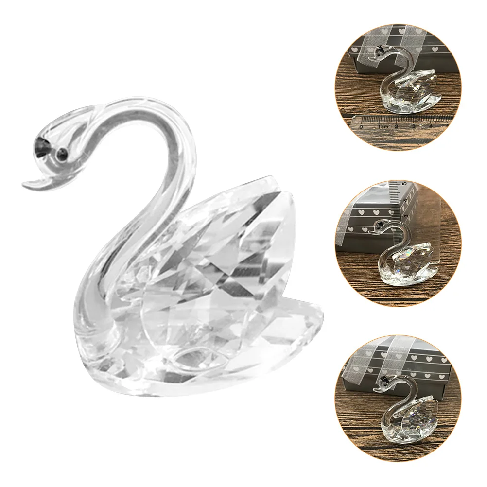 

Swan Crystal Ornament Figurine Figurines Animal Table Statue Decor Lover Wedding Centerpiece Swans Clear Christmas Desktop Home