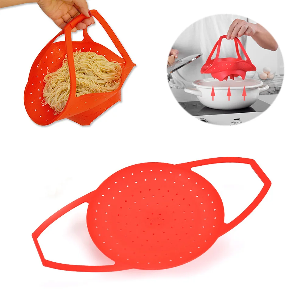 

Steamer Basket Silicone Steam Pot Rack Steaming Cooking Pressure Cooker Vegetable Liner Foldable Insert Collapsible Dumpling