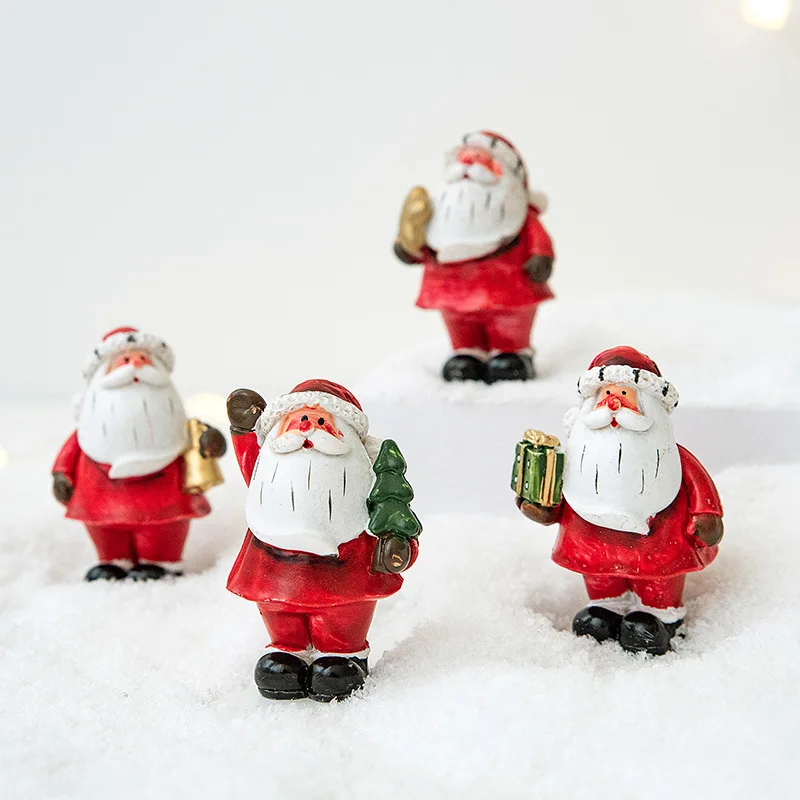High Quality Resin Santa Claus Christmas Ornaments Decoration 2022 Xmas Gnome Home Table Window Arrange Kids New Year Gifts 2023