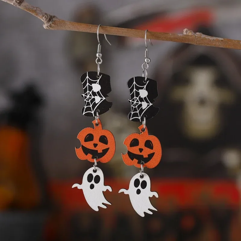 Новинка 2024 г. милые Мультяшные серьги Kuromi в виде черной кошки призрака Хэллоуина