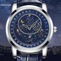 kimsdun real mechanical watch gypsophila watches for man corium strap automatic men wristwatch gift for boyfriend father elders