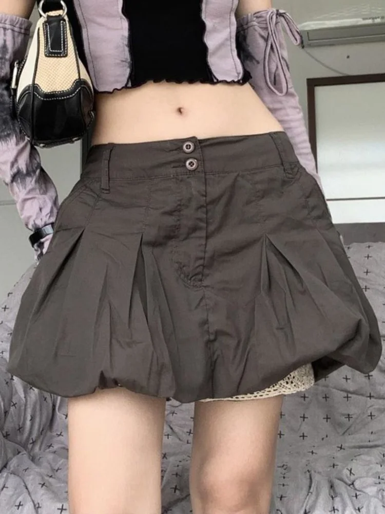 

Gyaru Cargo Skirt Korean Streetwear Y2k Pleated Bud Hip Wrap Skirt Summer Outfits for Women 2023 Fashion Short Skirt New