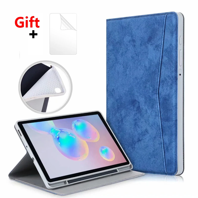 

Case for Samsung Galaxy Tab S6 Lite 10.4'' 2020 with Pen Holder Smart Stand for SM-P610 SM-P615 Soft TPU Back Cover with Pocket