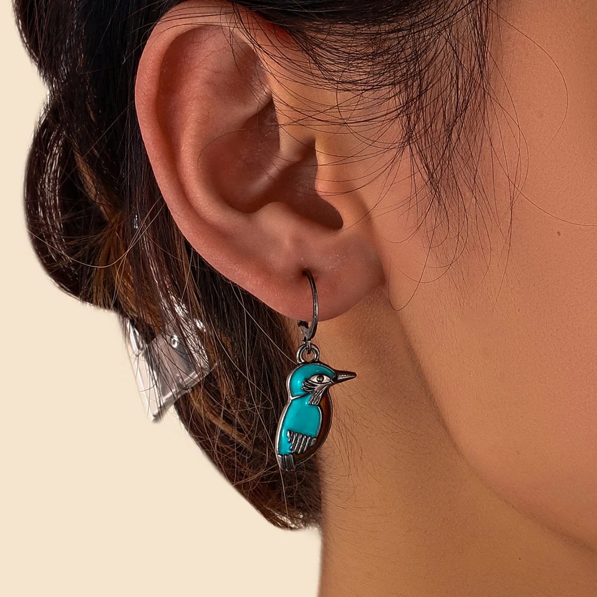 

retro silver bird nature style turquoise bird earrings Turquoise earrings Gift Jewelry Wholesale