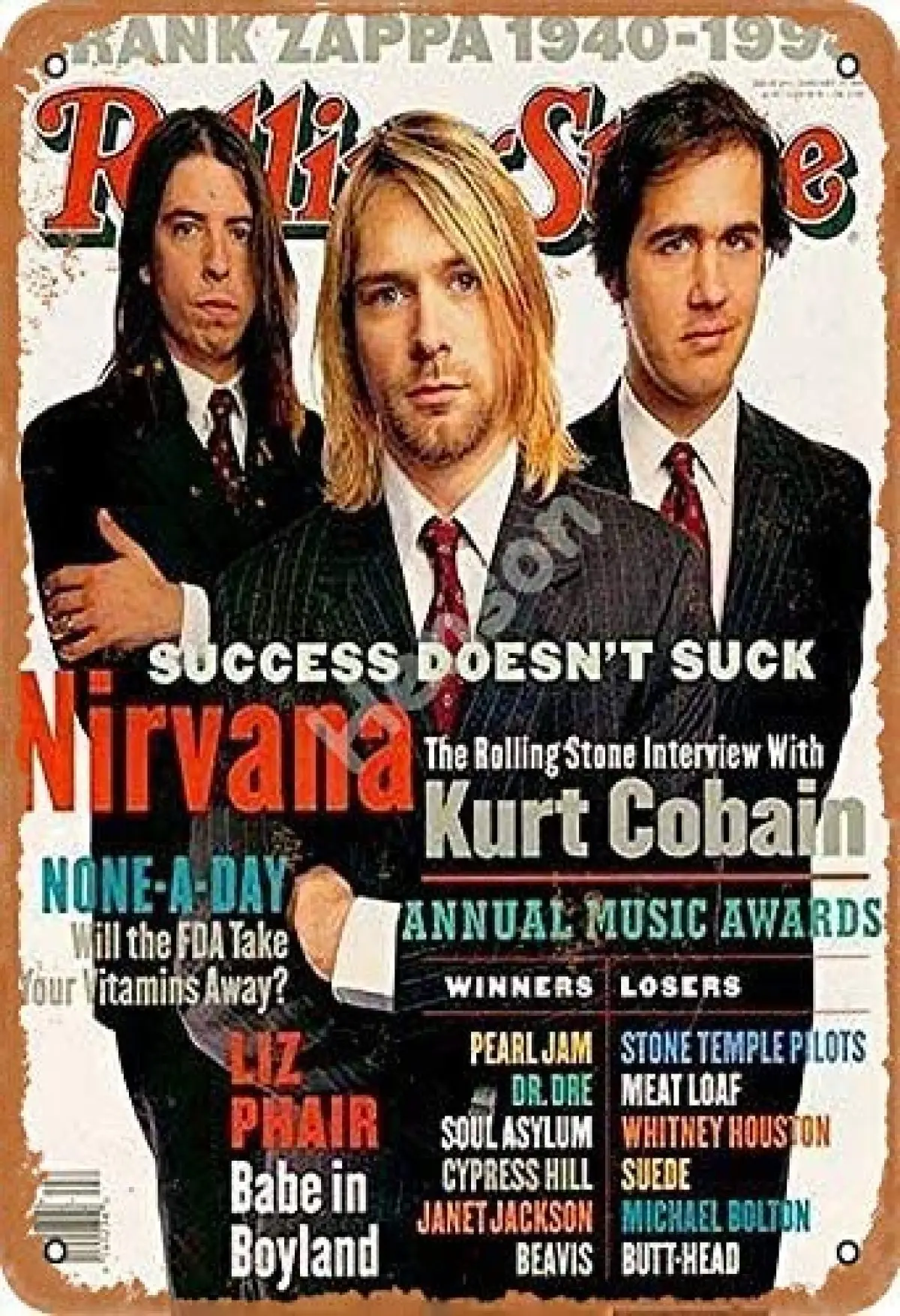 

Nirvana Kurt Cobain Vintage Tin Sign Art Iron Painting Rusty Poster Decoration Aluminum plaque