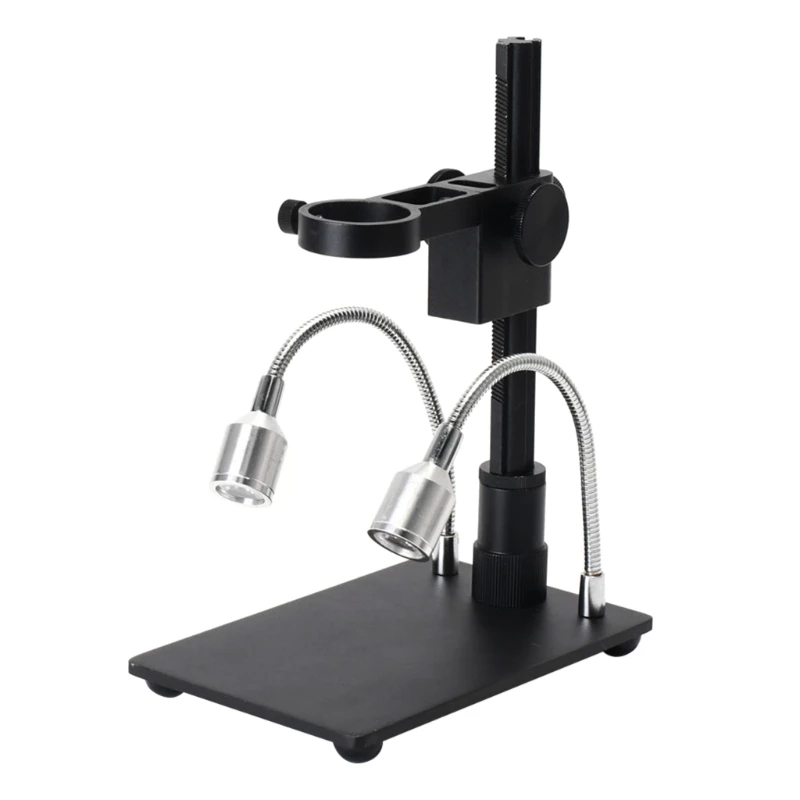 

Base Stand Holder with 2 Lamps Desktop Support Bracket for Microscope Endoscope T5UC