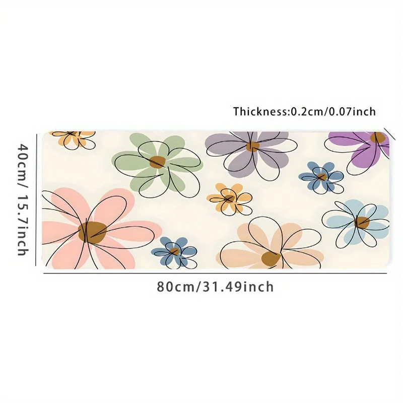 Большой игровой коврик для мыши 1 шт. с красивым цветочным рисунком нескользящее