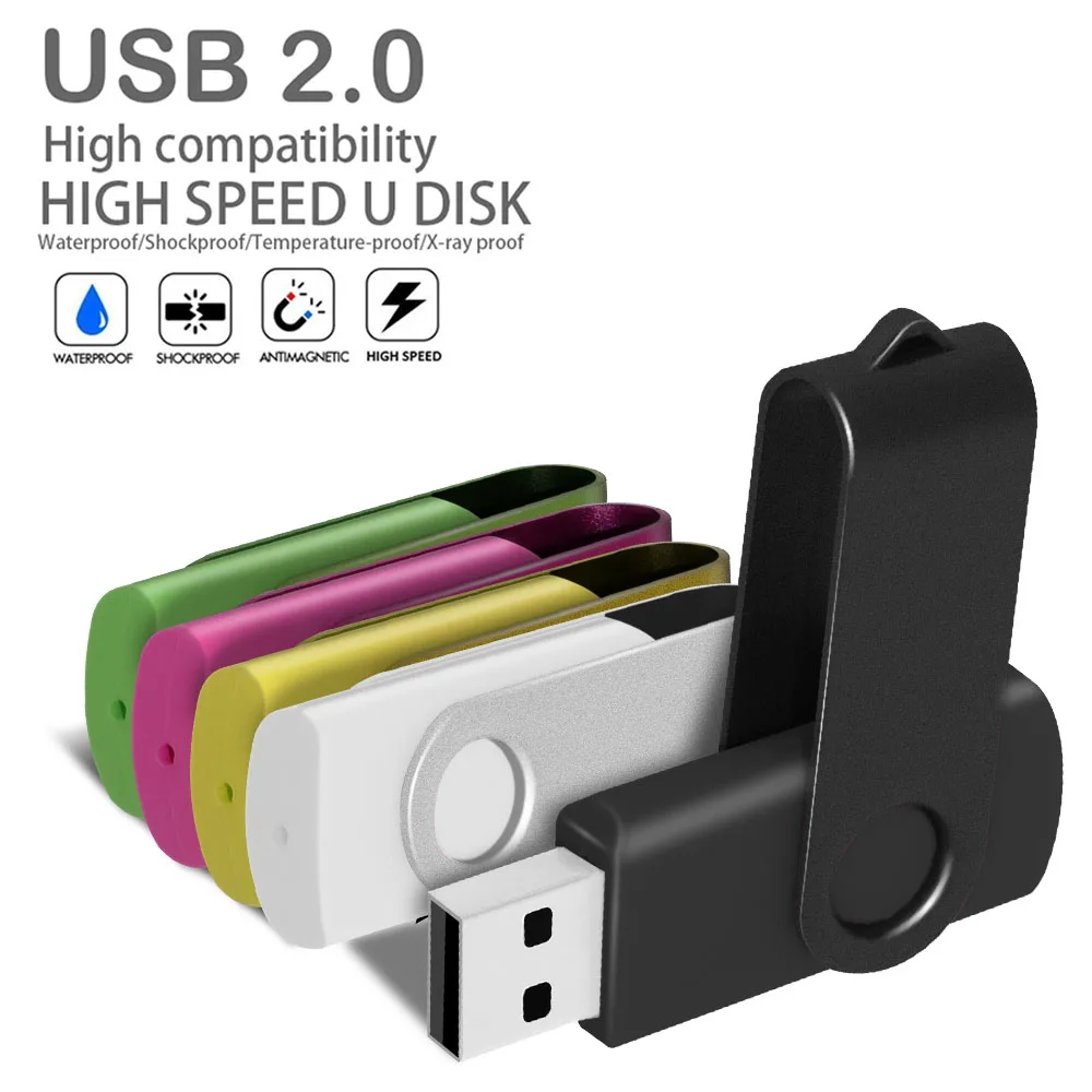 

USB Flash Drive 8GB 16GB 64GB 32GB 16GB 128GB Pen Drive Pendrive flash drive Waterproof Silver U Disk Memoria Cel USB Stick Gift