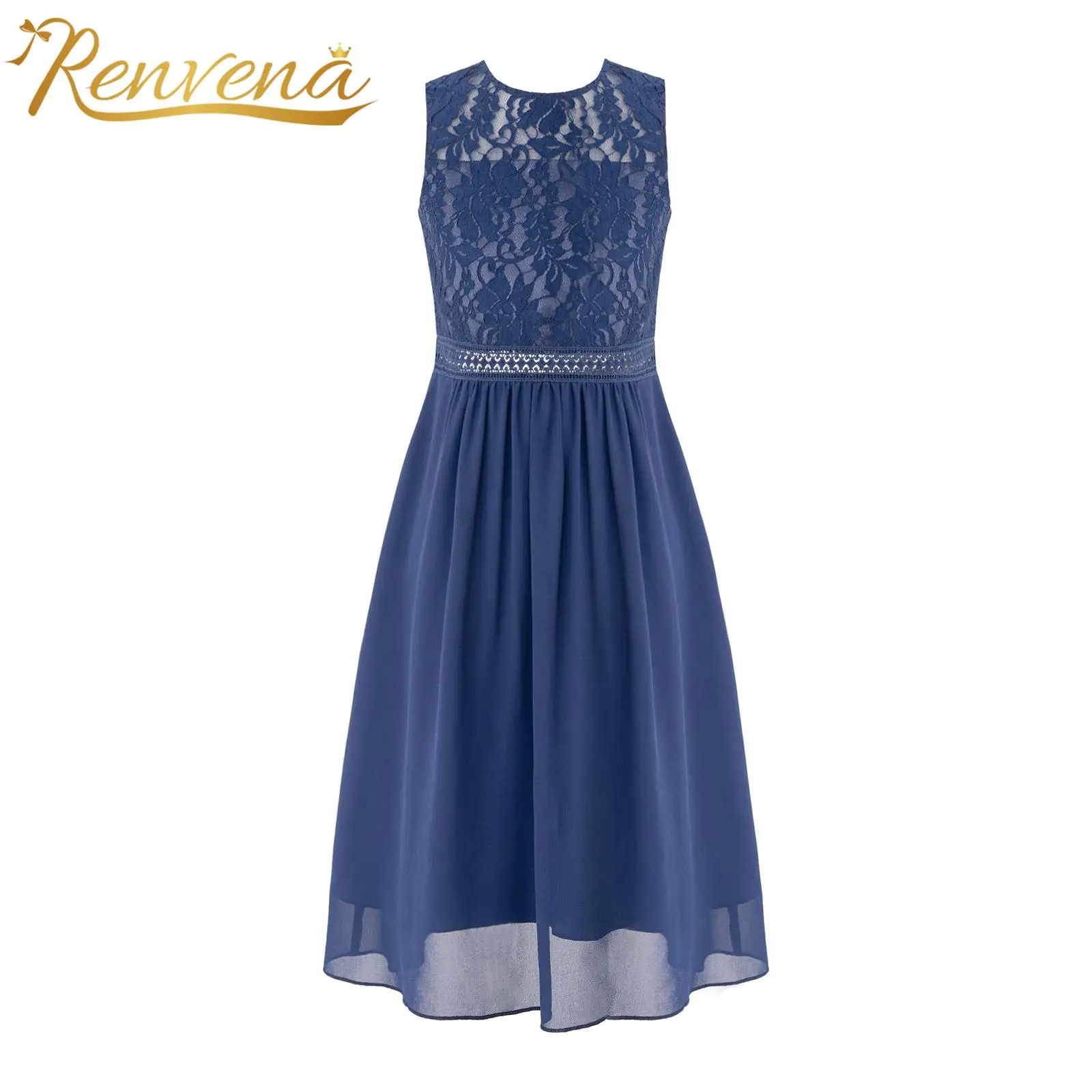 

Girls Dresses Elegant Lace Chiffon Formal Clothes Kids Dress for Flower Girl Evening Bridesmaid Birthday Party Wedding Costume