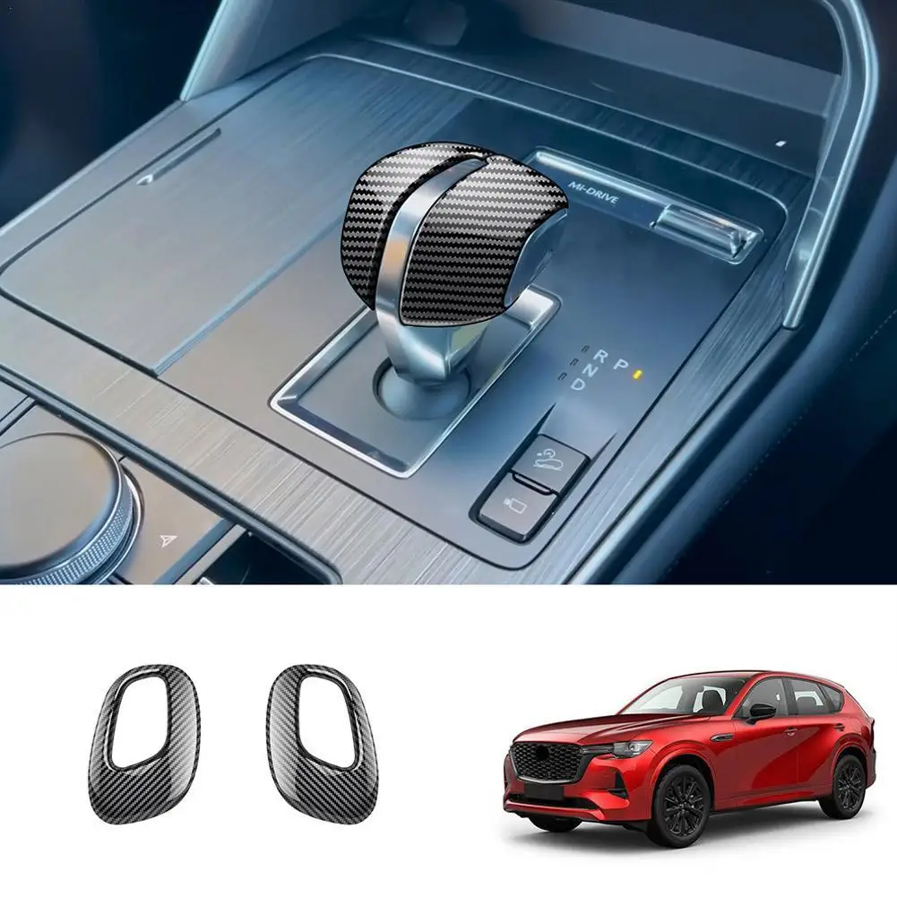 

2pcs ABS Resin Car Gear Head Knob Cover Gear Handle Trim Sticker For Mazda New Model Cx-602022 Accessories