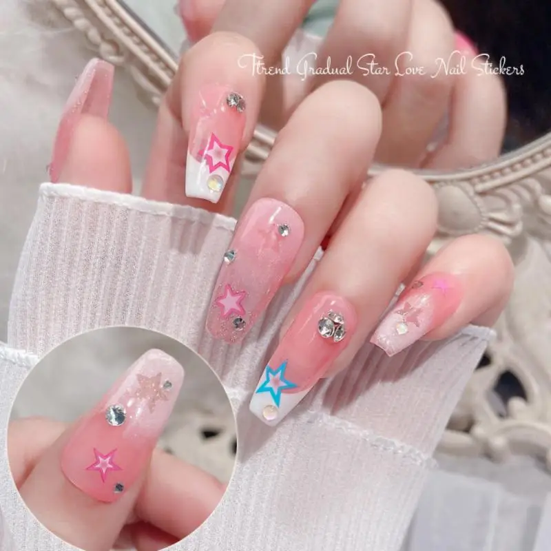 упаковка 12 цветов лазерные красочные пятиконечные звезды дизайн резиновые 3D