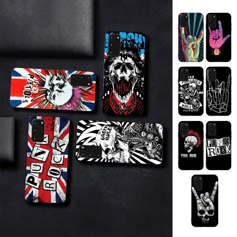 

Skull Punk Rock Phone Case for Samsung S10 21 20 9 8 plus lite S20 UlTRA 7edge
