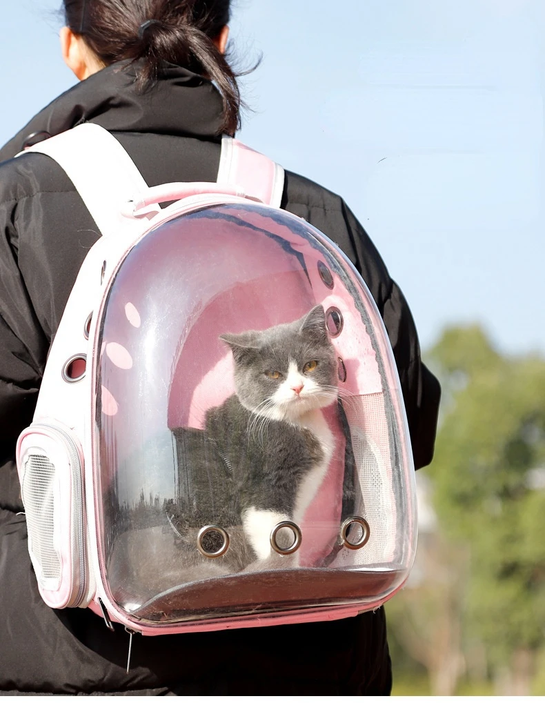 

Cat Bagpack Beathable Portable Space Carrier Pet Dog Bag Large-capacity Cat Schoolbag Transparent Multi Holes Bike Pet Carrier