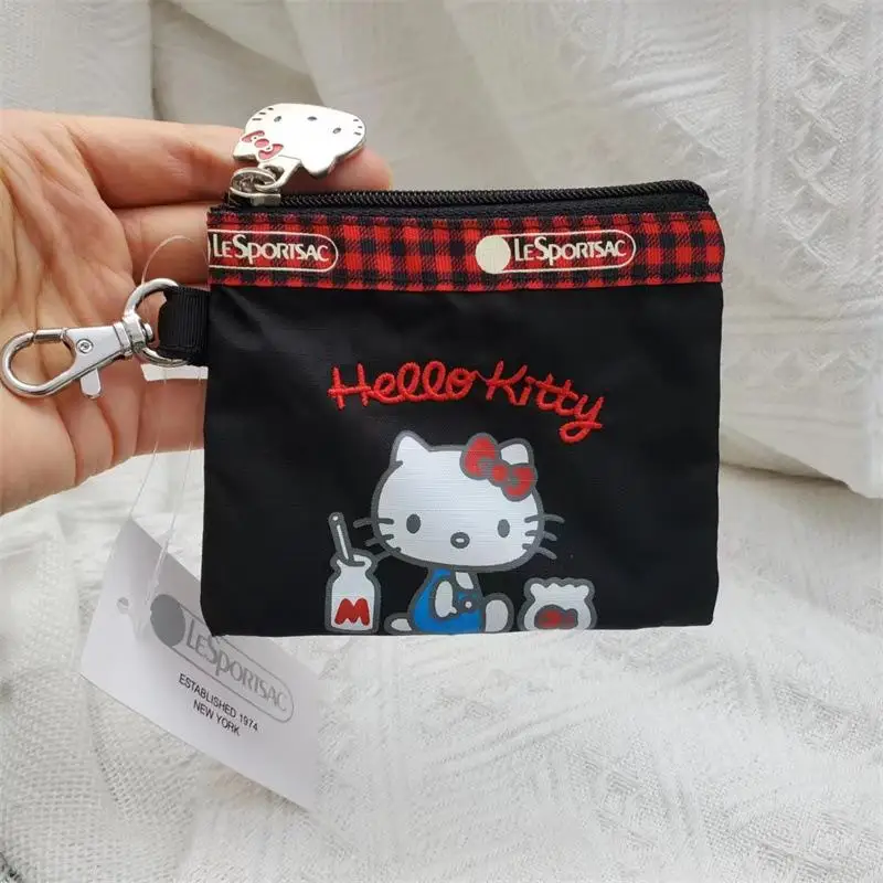 Lesportsac Sanrio Hellokittyed My Melody Kuromi Cartoon Waterproof Pendant Bag Kawaii Cute Key Bag Accessory Bag Coin Purse