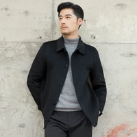 new 100 wool mens double sided woolen coat high end lapel casual business fashion all match trend tops wholesale processing