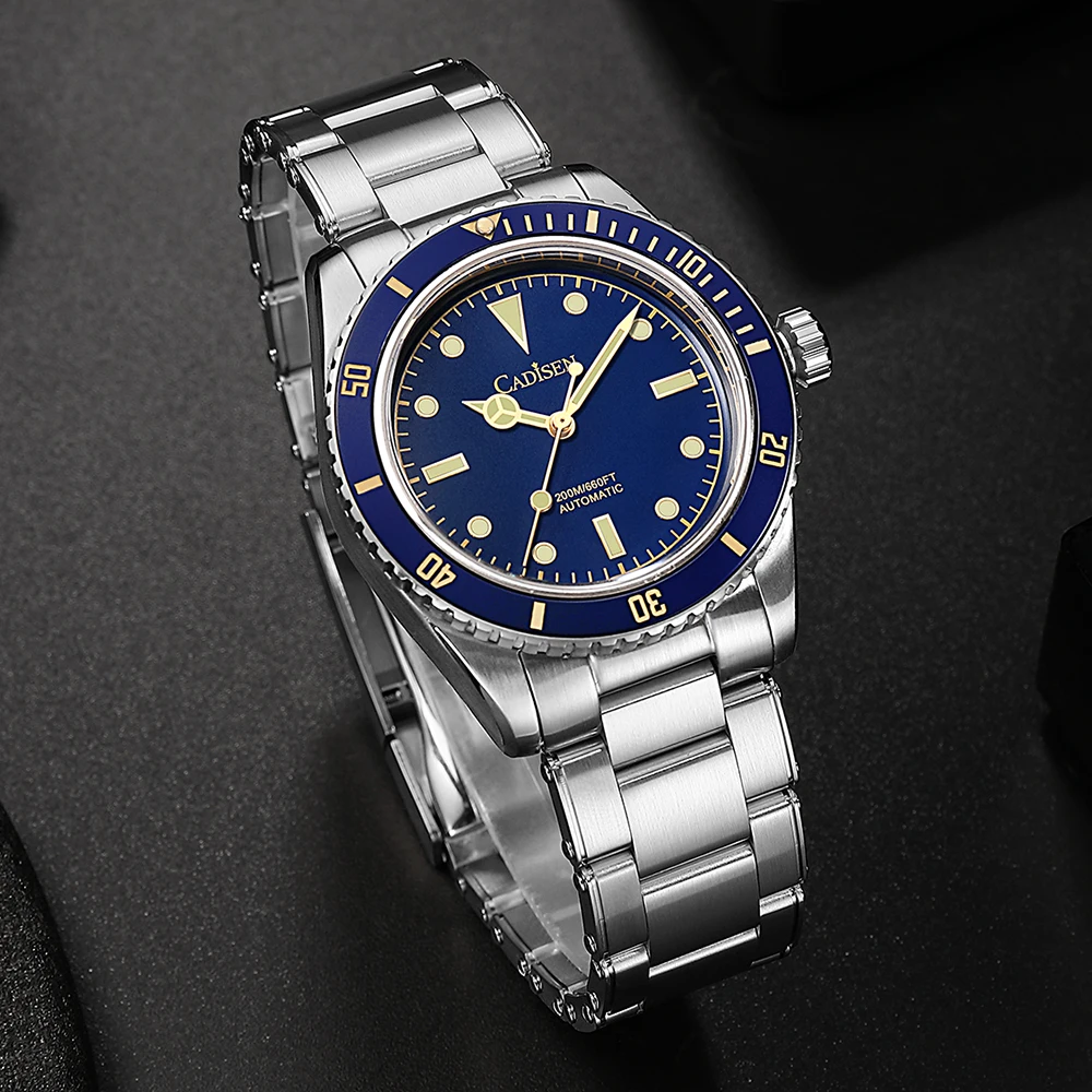 Цена CADISEN C8206 мужские часы 38 мм 20 бар Diver винтажные NH35A Movt автоматические часы мужские механические наручные часы сапфир ретро часы