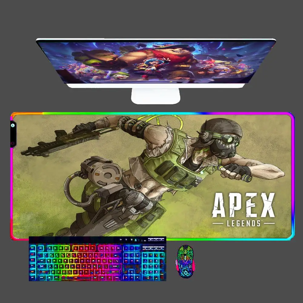 

A-APEX legends RGB Large Mouse Pad Gamer Keyboard LED Desk Mat Gaming Rubber Carpet Office Mousepad XXL Accessories for LOL CSGO