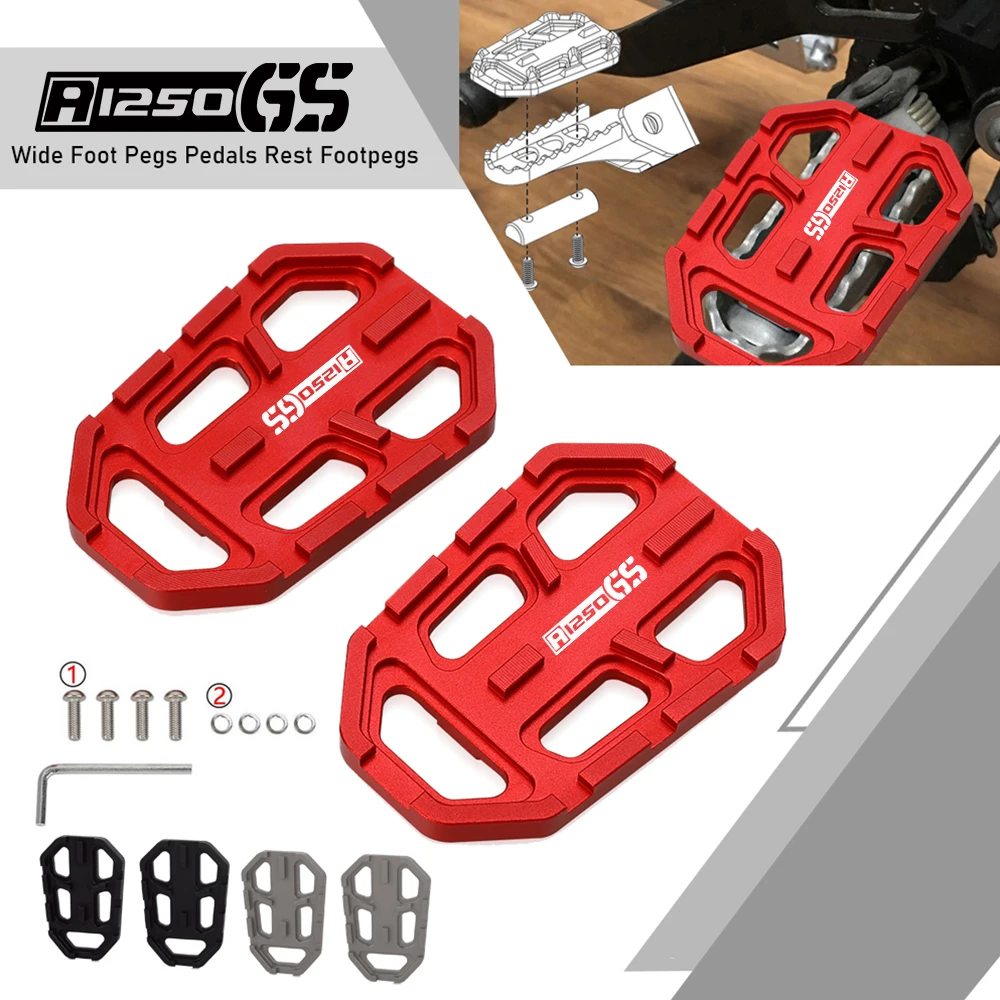 

F750GS F850GS CNC Billet Wide Foot Pegs Pedals Rest Footpegs For BMW G310GS R1200GS S1000XR R Nine T Scrambler R nine T Urban/GS