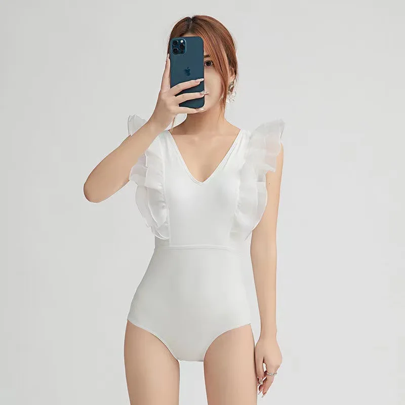 

Цельный женский купальник, новинка 2022, Модный Купальник в Корейском стиле Ins, бикини пуш-ап для девушек, пляжный Монокини, летний купальный к...