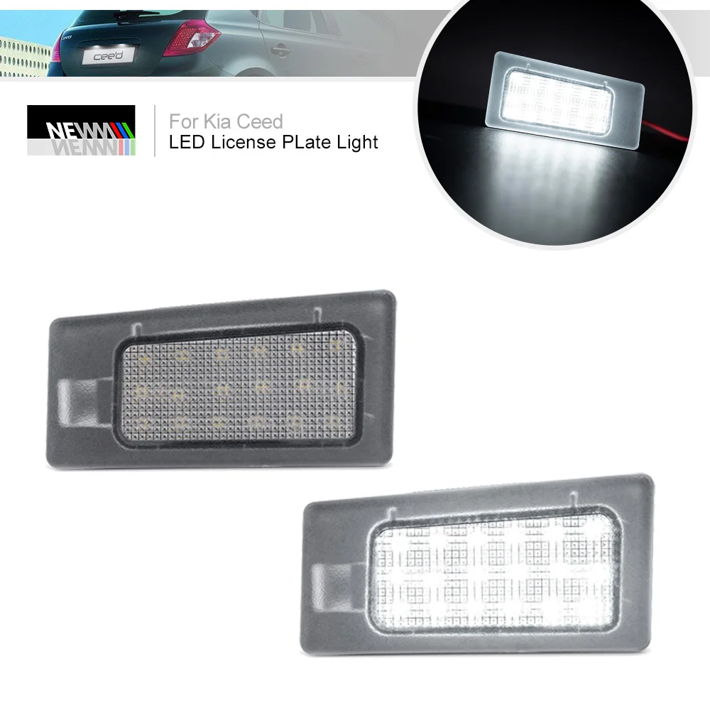 

2x For KIA CEED ED Cerato Forte5 Forte LED License Plate Lights Canbus Rear Tag Lamps Parking Lighting Auto Registration Light