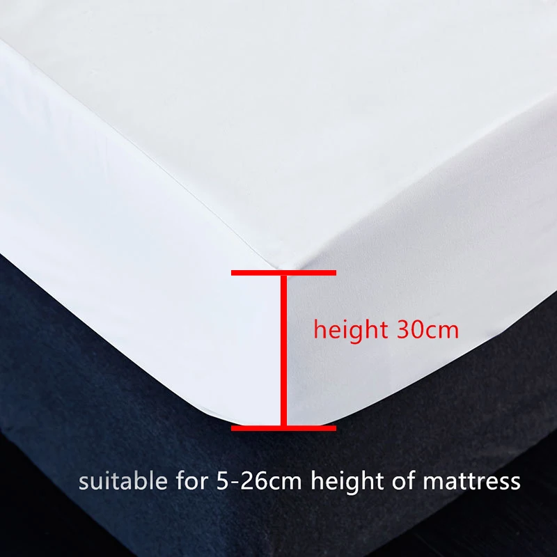 100% Waterproof Solid Bed Fitted Sheet Nordic Adjustable Mattress Covers Four Corners With Elastic Band Multi Size Bed Sheet
