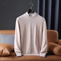 new mens 100 australian wool casual business high end sweater crew neck versatile comfortable loose soft breathable top