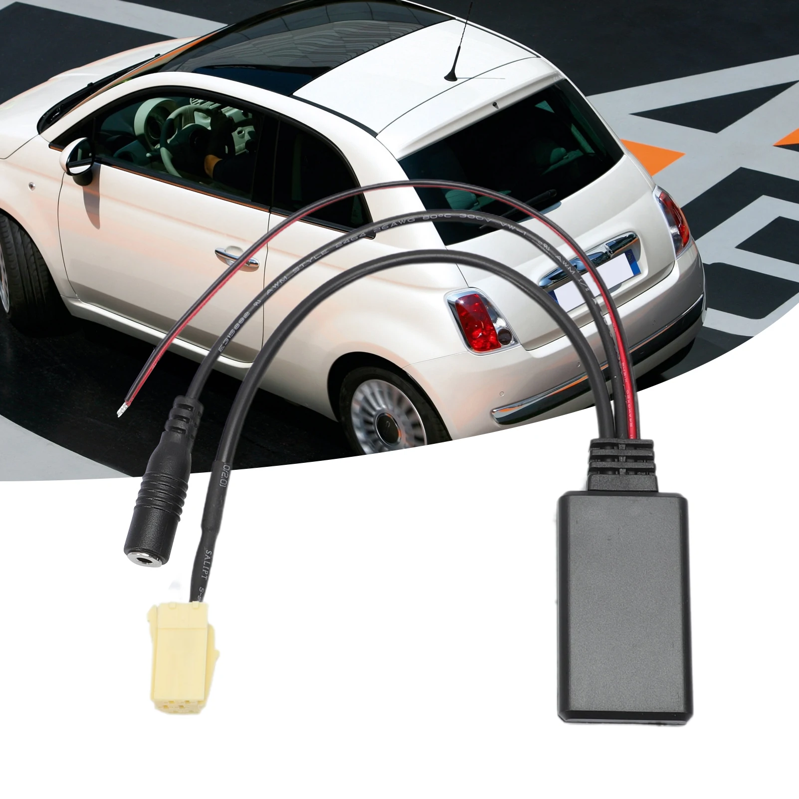 Кабель AUX Bluetooth адаптер для автомобиля 5.0 с микрофонным адаптером Handsfree Fiat 500/Grande