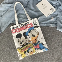 donald duck zipper canvas bag womens shoulder bag japanese cartoon animation student portable cloth bag shopping bag