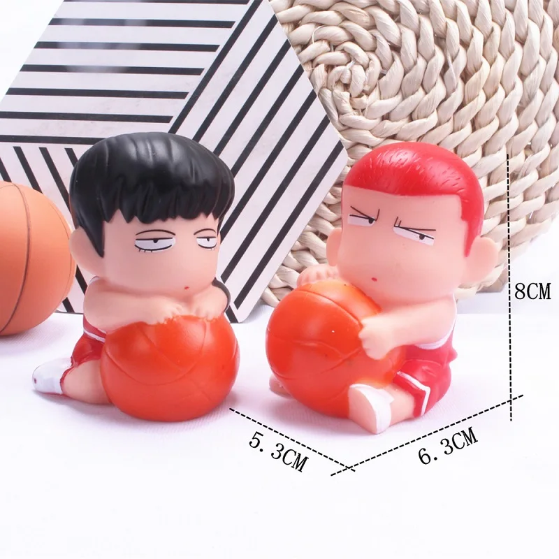 

8cm Anime Figure SLAM DUNK Cake Decoration Doll Hanamichi Sakuragi Rukawa Kaede PVC Action Figure Collection Model Toys Gifts