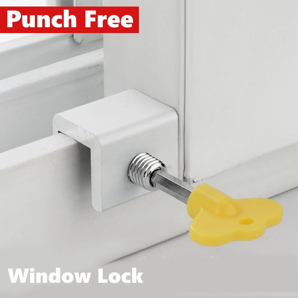 

Window Latch Stopper Fixed with Buckle Aluminum Alloy Screen Sliding Child Protection Safety Lock Household Anti-theft Limiter