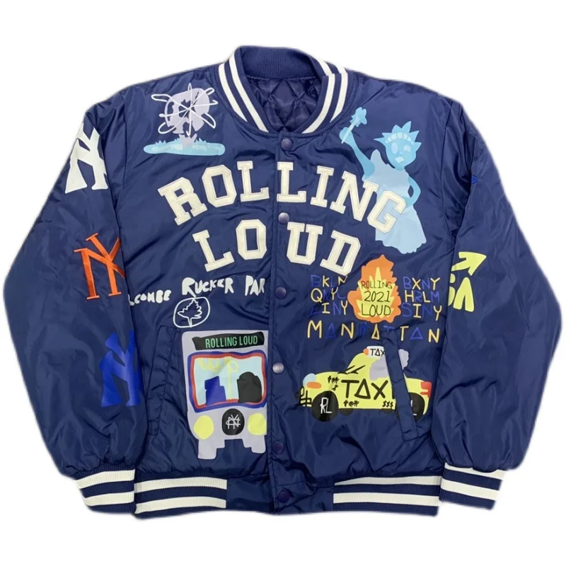 

Travis Scott rolling loud Ayo Wass Good Jacket Bomber Jacket 2022 Winter/Autumn Cactus Jack Hip-Hop High Quality Coat
