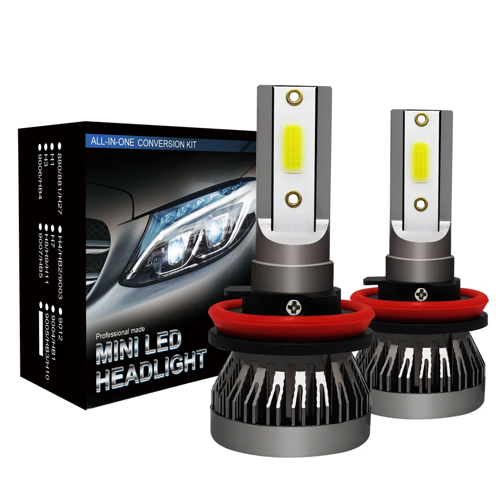 

2PCS H11 Car Headlight Bulbs LED 6000LM 36W Mini H1 H4 H8 H9 H7 Headlamps Kit 9005 HB3 9006 HB4 Auto Fog Lamps 6000K 12V Light