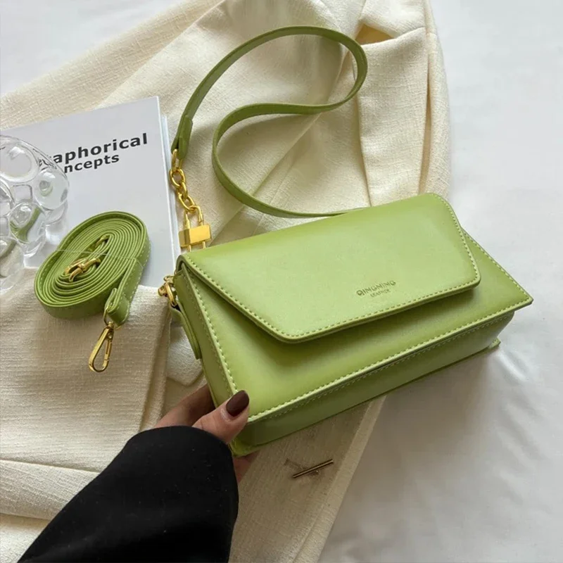 

Spring Women For Trend Shoulder Designer Handbags Bag Bags Purses Flap Green 2023 Leather Small Fashion Crossbody And