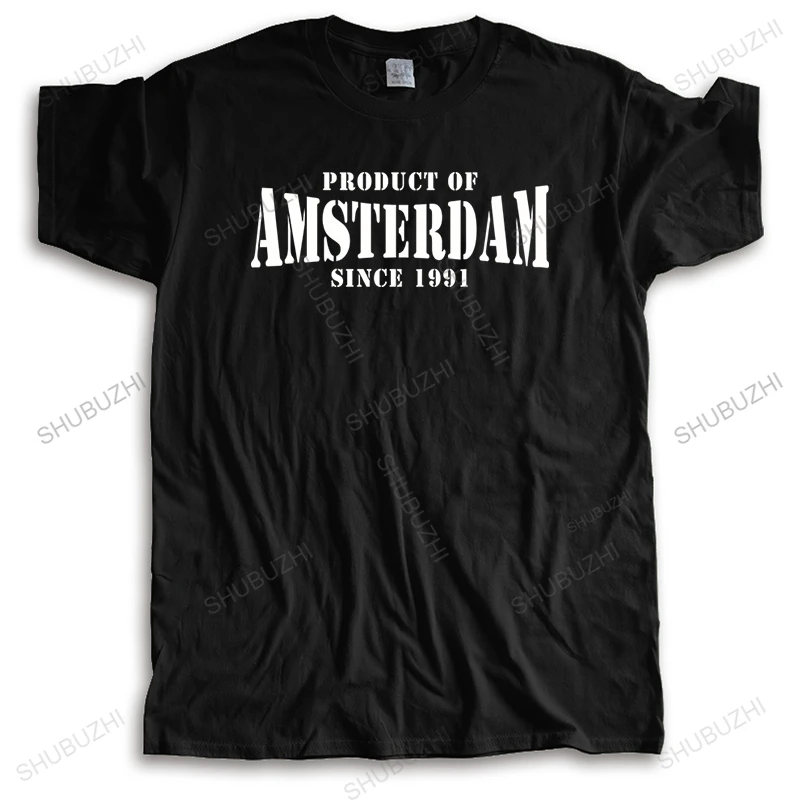 

Homme brand fashion t shirt summer men casual t-shirt PRODUCT OF AMSTERDAM SINCE 1991 Funny Top Tees Mens loose cool Tshirt